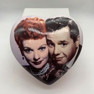 Vintage Vandor I Love Lucy Heart Decal Lucy & Ricky Ceramic Trinket Box NEW!